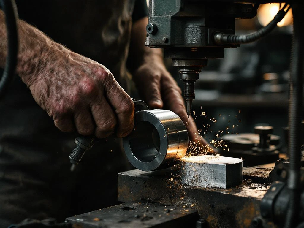 Metaalbewerker bedient precisiedraaibank met stalen spanen die wegkrullen in industriële werkplaats